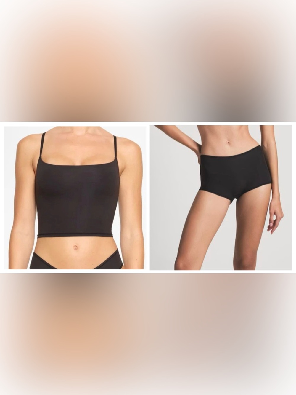 NWT SKIMS Fits Everybody Cropped Cami & Boyshort Set. Size Small. Onyx